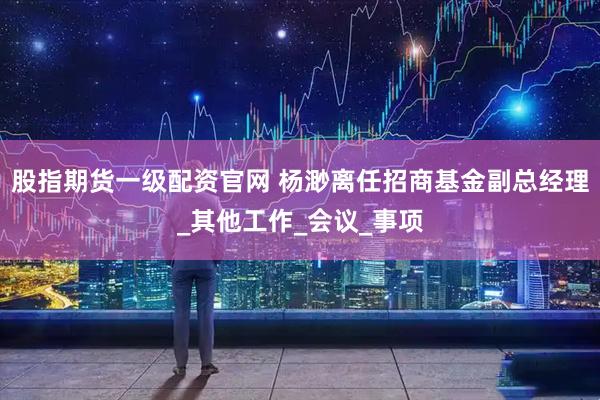 股指期货一级配资官网 杨渺离任招商基金副总经理_其他工作_会议_事项